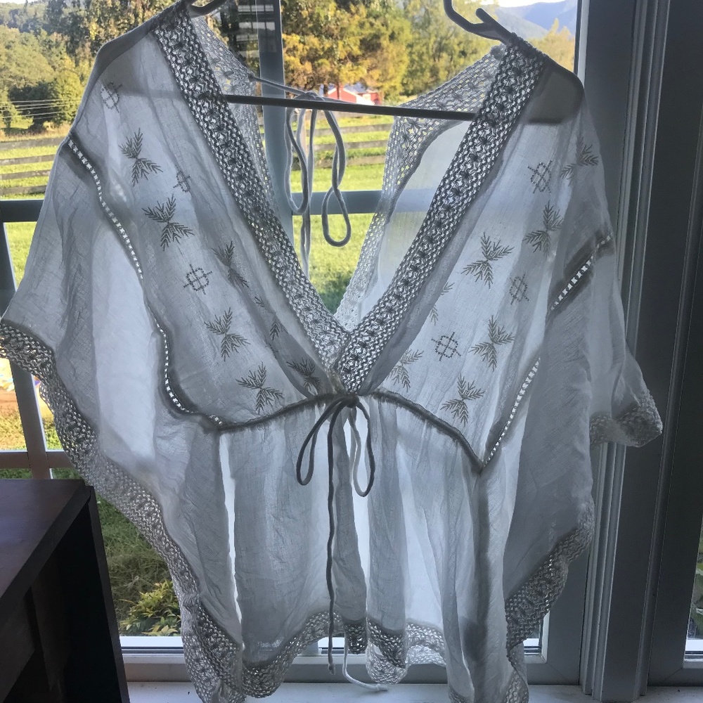 Roper flutter sleeve drawstring shirt L Boot Barn